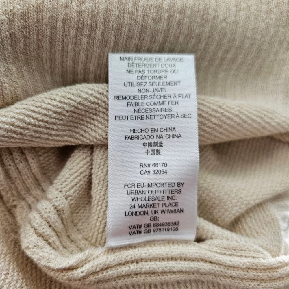 FREE PEOPLE Women's Criss Cross Pull-Over Cream Long Slit Tunic Sweater Sz L - Picture 11 of 14